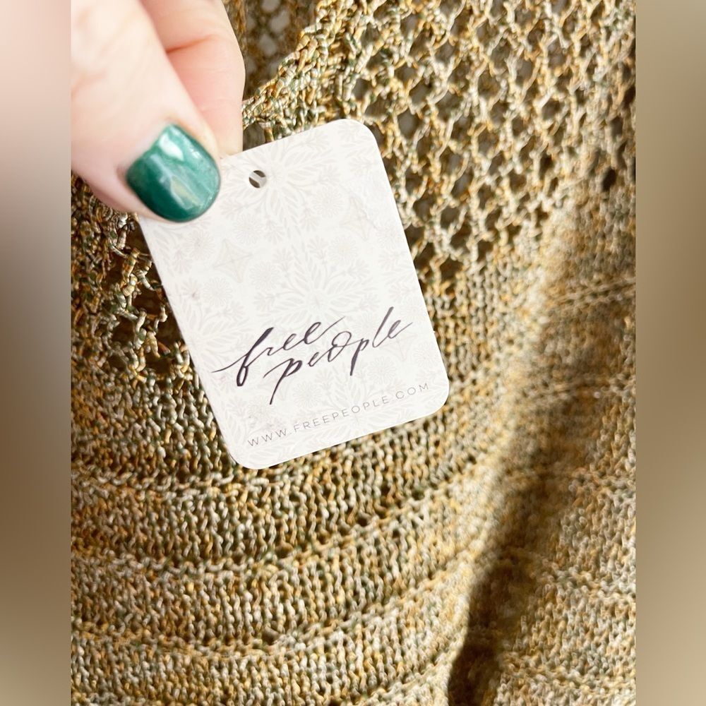 Free People Solaris Pullover sweater in brown crochet XL. NWT - Picture 5 of 8